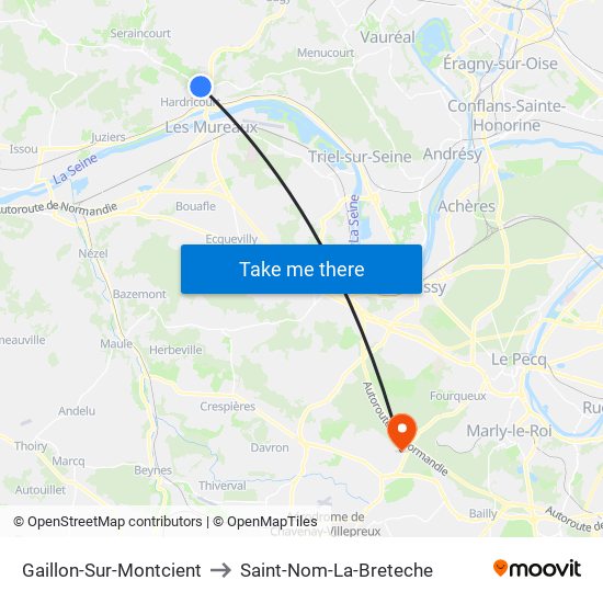 Gaillon-Sur-Montcient to Saint-Nom-La-Breteche map