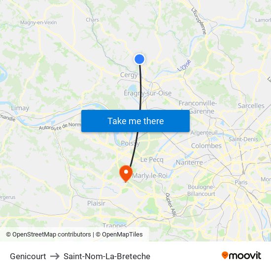 Genicourt to Saint-Nom-La-Breteche map