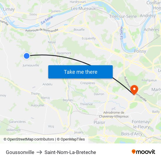 Goussonville to Saint-Nom-La-Breteche map