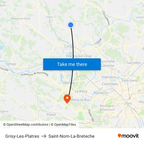 Grisy-Les-Platres to Saint-Nom-La-Breteche map