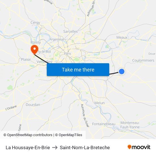 La Houssaye-En-Brie to Saint-Nom-La-Breteche map