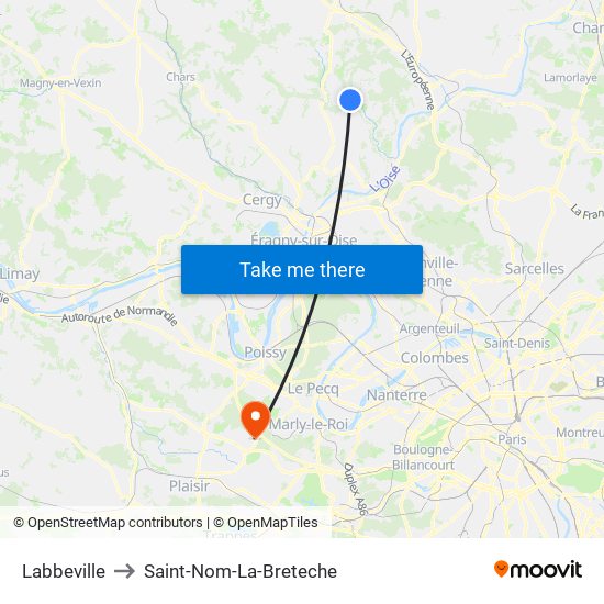 Labbeville to Saint-Nom-La-Breteche map