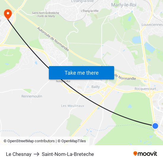 Le Chesnay to Saint-Nom-La-Breteche map