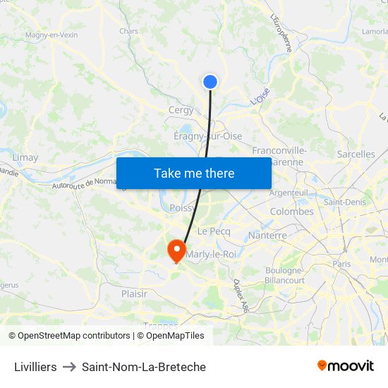 Livilliers to Saint-Nom-La-Breteche map