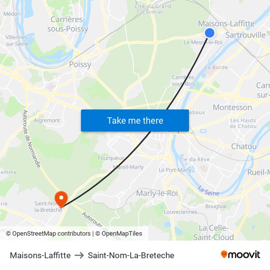 Maisons-Laffitte to Saint-Nom-La-Breteche map