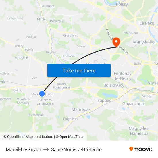 Mareil-Le-Guyon to Saint-Nom-La-Breteche map