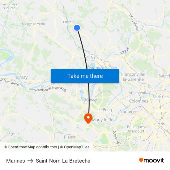 Marines to Saint-Nom-La-Breteche map