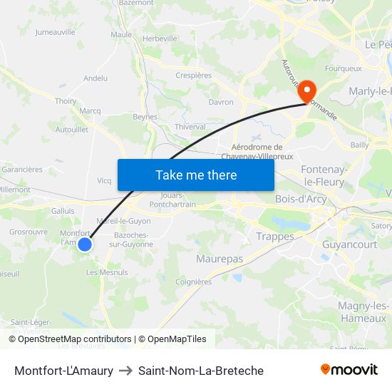 Montfort-L'Amaury to Saint-Nom-La-Breteche map