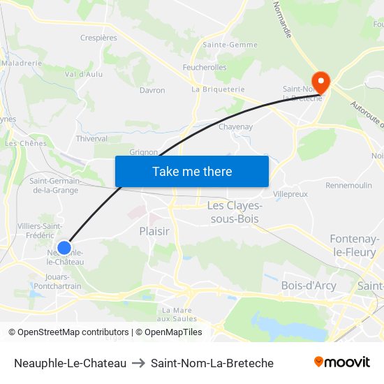 Neauphle-Le-Chateau to Saint-Nom-La-Breteche map