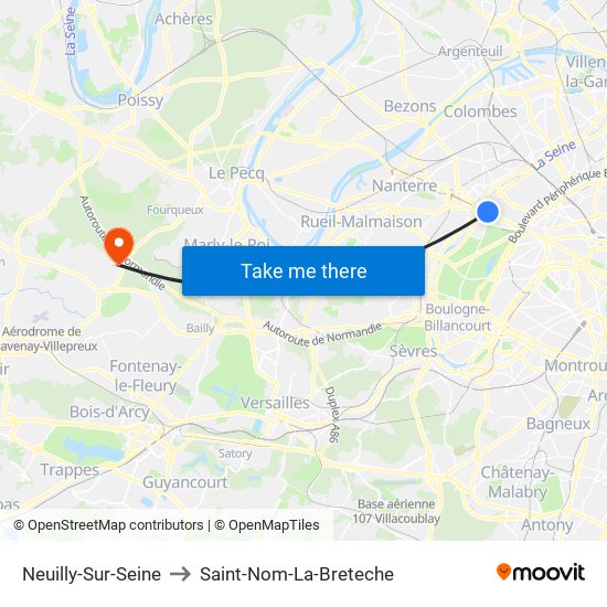 Neuilly-Sur-Seine to Saint-Nom-La-Breteche map