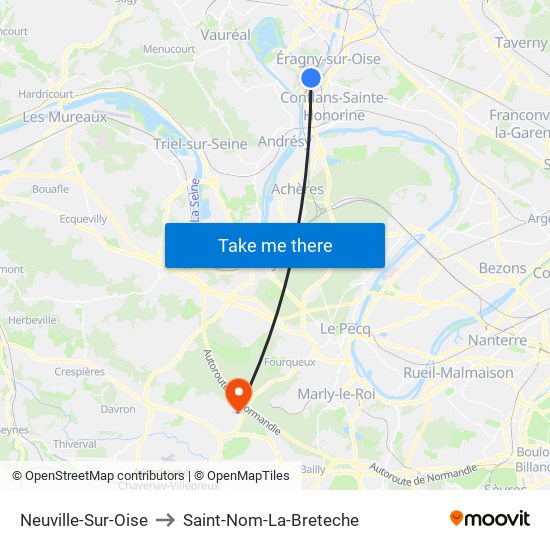 Neuville-Sur-Oise to Saint-Nom-La-Breteche map