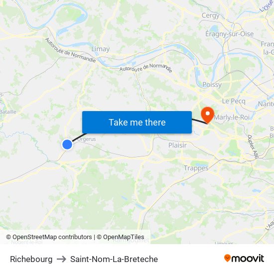 Richebourg to Saint-Nom-La-Breteche map