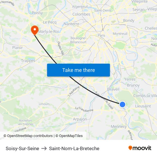 Soisy-Sur-Seine to Saint-Nom-La-Breteche map