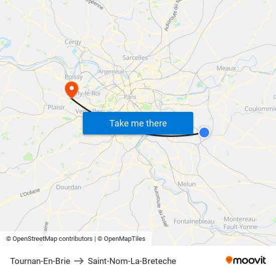 Tournan-En-Brie to Saint-Nom-La-Breteche map