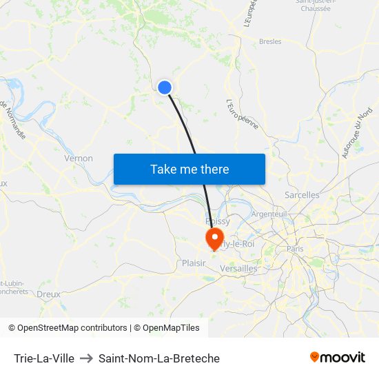 Trie-La-Ville to Saint-Nom-La-Breteche map