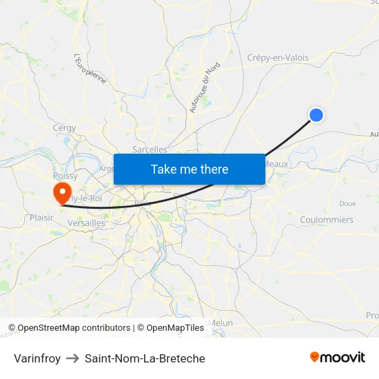 Varinfroy to Saint-Nom-La-Breteche map