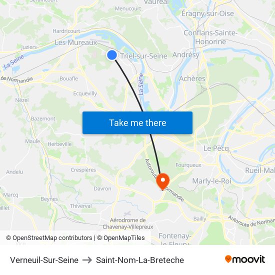 Verneuil-Sur-Seine to Saint-Nom-La-Breteche map