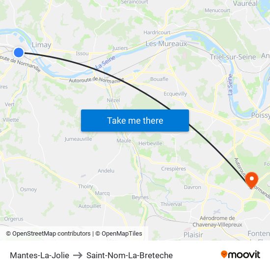 Mantes-La-Jolie to Saint-Nom-La-Breteche map