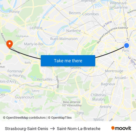 Strasbourg-Saint-Denis to Saint-Nom-La-Breteche map