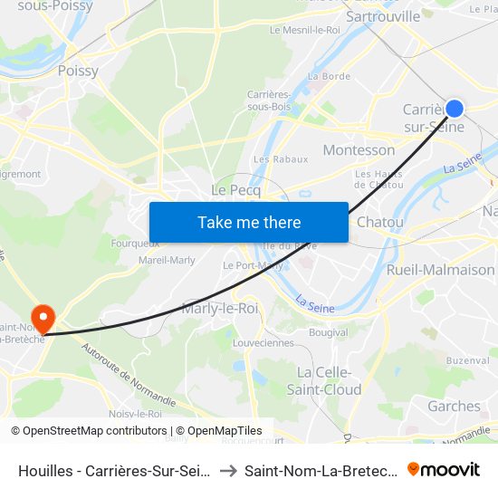 Houilles - Carrières-Sur-Seine to Saint-Nom-La-Breteche map