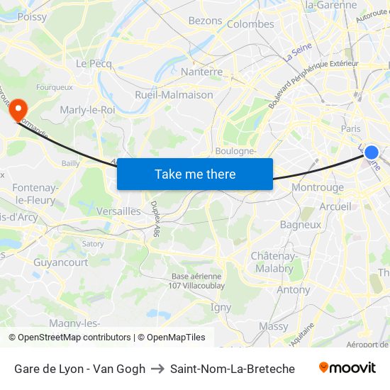 Gare de Lyon - Van Gogh to Saint-Nom-La-Breteche map