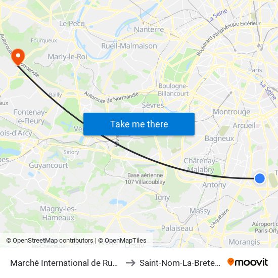 Marché International de Rungis to Saint-Nom-La-Breteche map