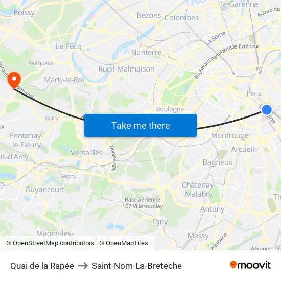 Quai de la Rapée to Saint-Nom-La-Breteche map