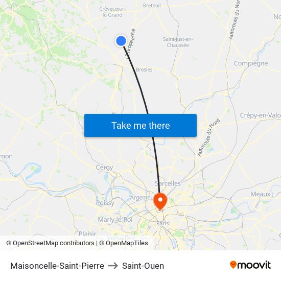 Maisoncelle-Saint-Pierre to Saint-Ouen map