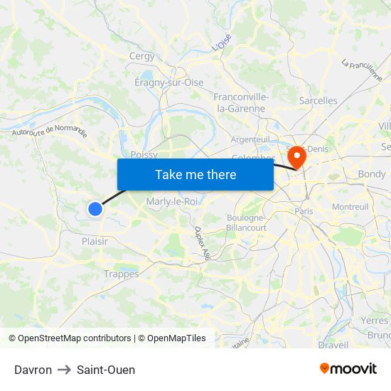 Davron to Saint-Ouen map