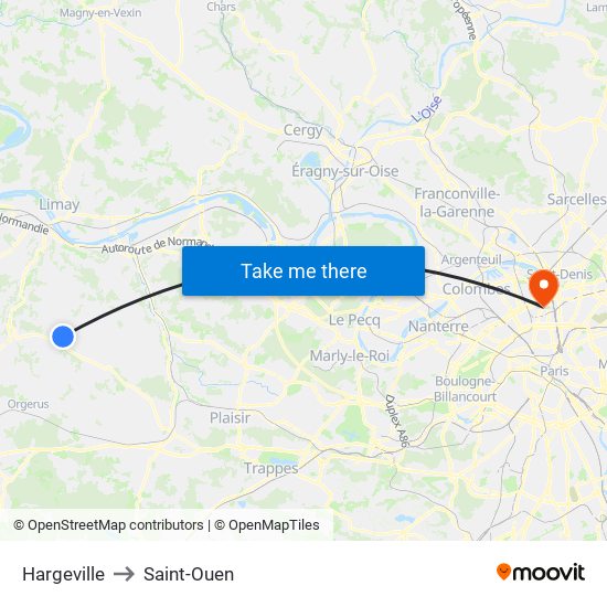Hargeville to Saint-Ouen map