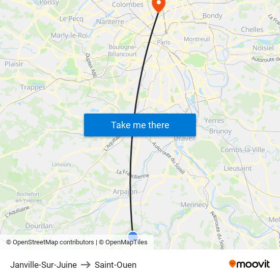 Janville-Sur-Juine to Saint-Ouen map