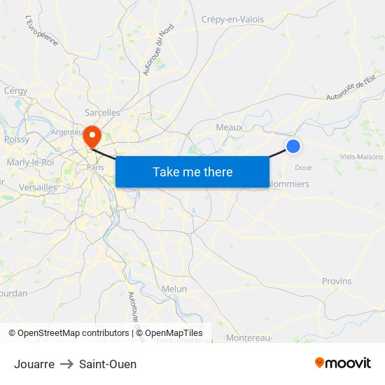 Jouarre to Saint-Ouen map