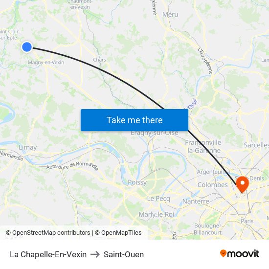 La Chapelle-En-Vexin to Saint-Ouen map