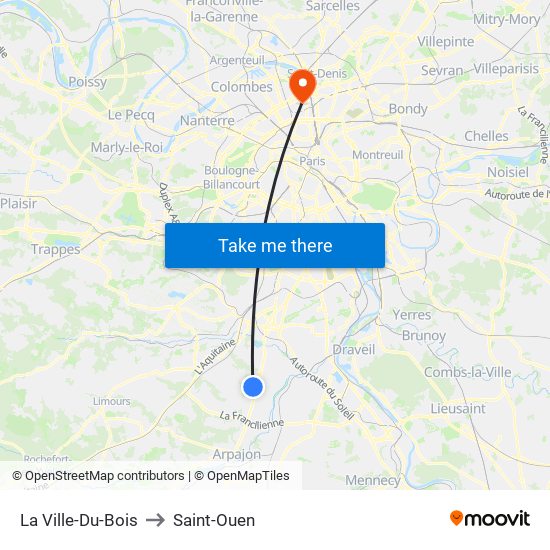 La Ville-Du-Bois to Saint-Ouen map