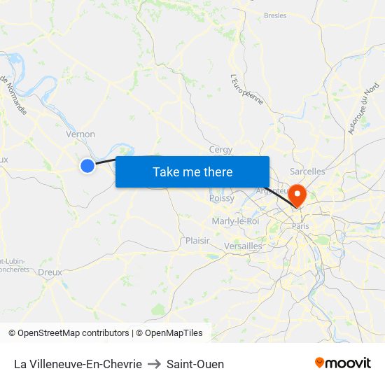La Villeneuve-En-Chevrie to Saint-Ouen map