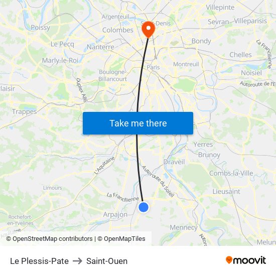 Le Plessis-Pate to Saint-Ouen map