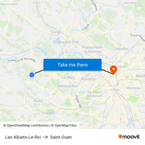 Les Alluets-Le-Roi to Saint-Ouen map