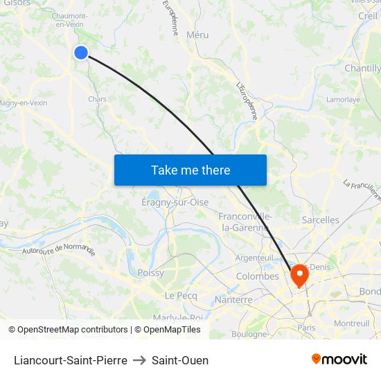 Liancourt-Saint-Pierre to Saint-Ouen map