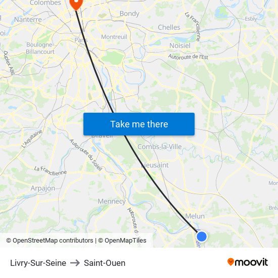 Livry-Sur-Seine to Saint-Ouen map