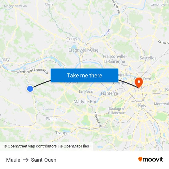 Maule to Saint-Ouen map