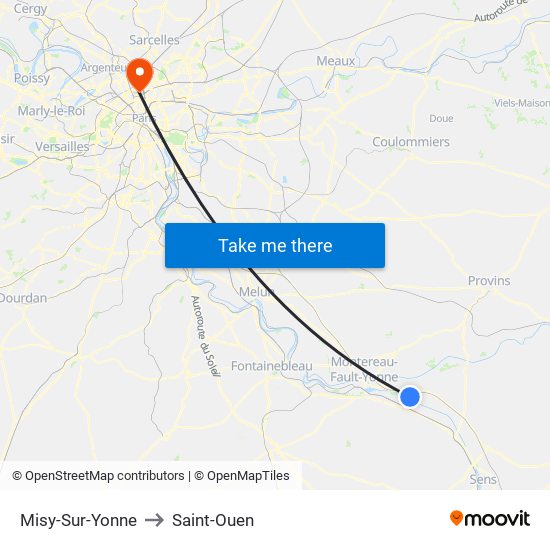 Misy-Sur-Yonne to Saint-Ouen map