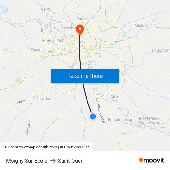 Moigny-Sur-Ecole to Saint-Ouen map