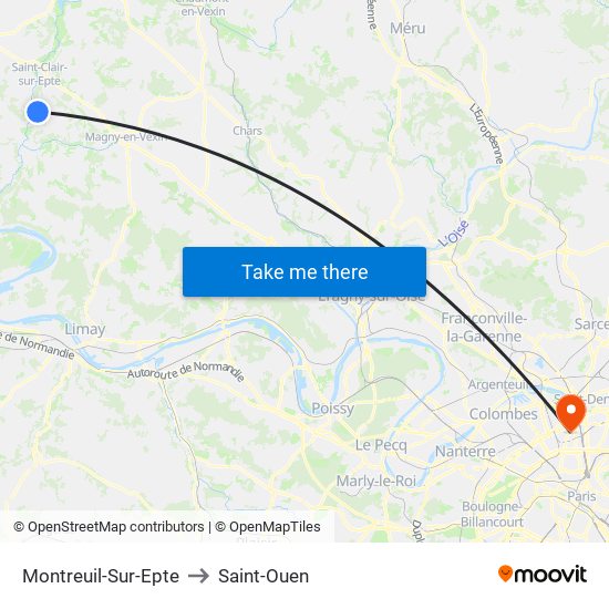Montreuil-Sur-Epte to Saint-Ouen map