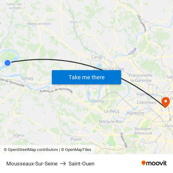 Mousseaux-Sur-Seine to Saint-Ouen map