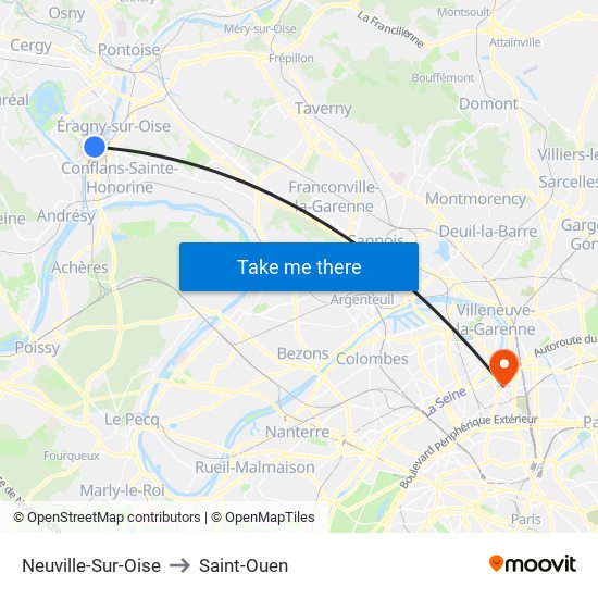Neuville-Sur-Oise to Saint-Ouen map