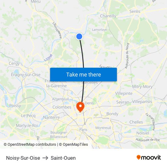 Noisy-Sur-Oise to Saint-Ouen map