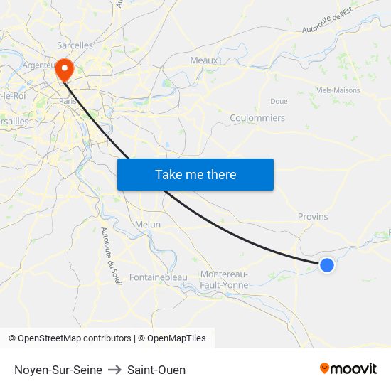 Noyen-Sur-Seine to Saint-Ouen map