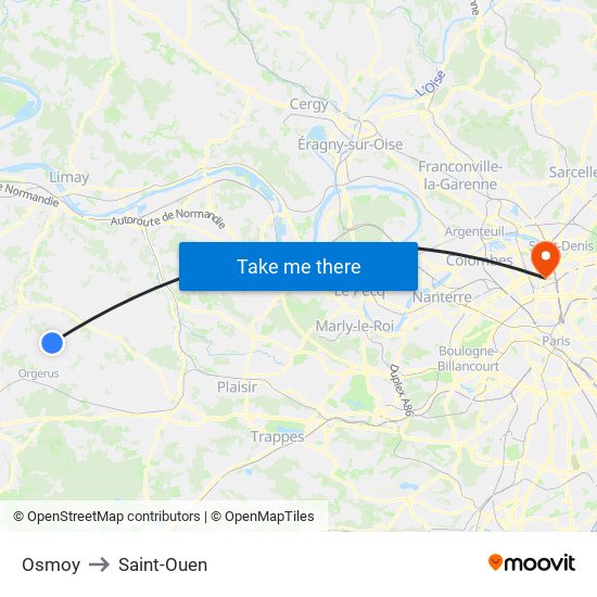 Osmoy to Saint-Ouen map