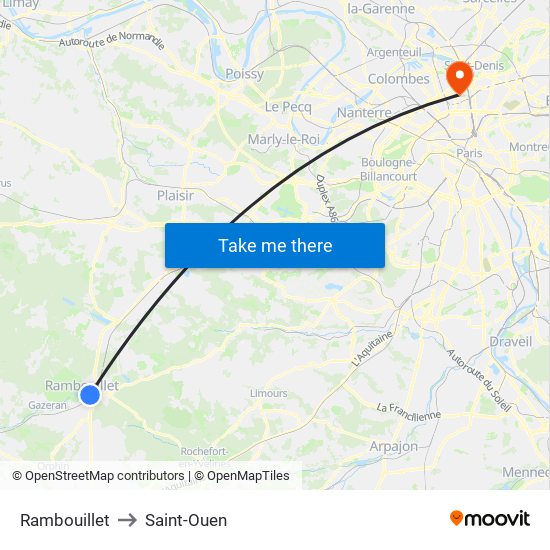 Rambouillet to Saint-Ouen map