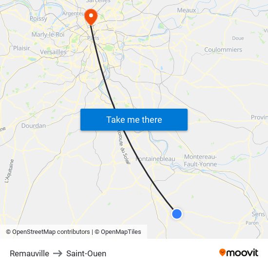 Remauville to Saint-Ouen map